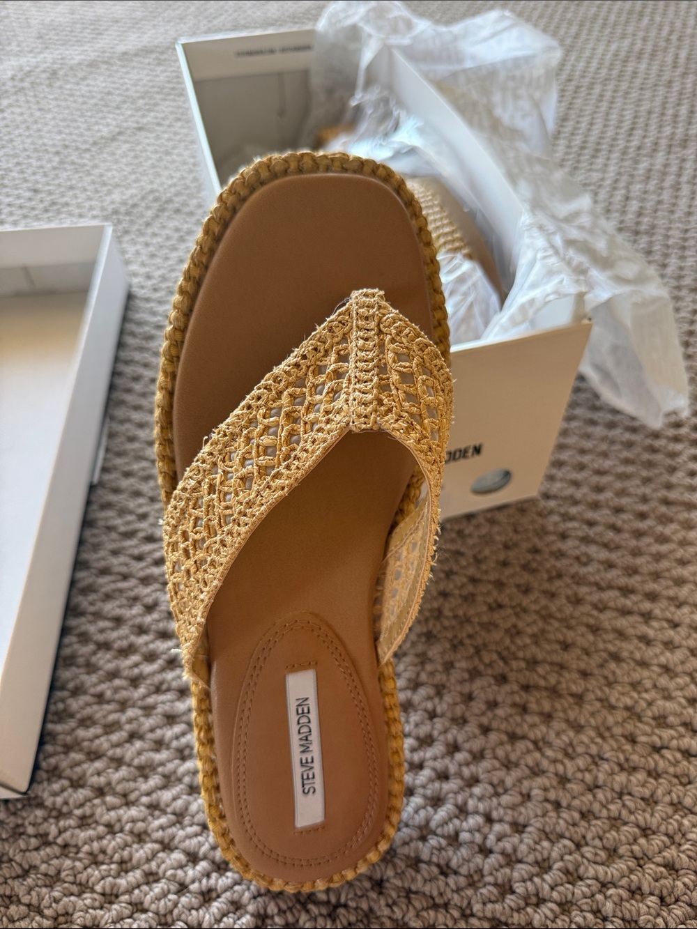 Steve Madden Bella raffia sandal size 7 - Picture 3 of 4